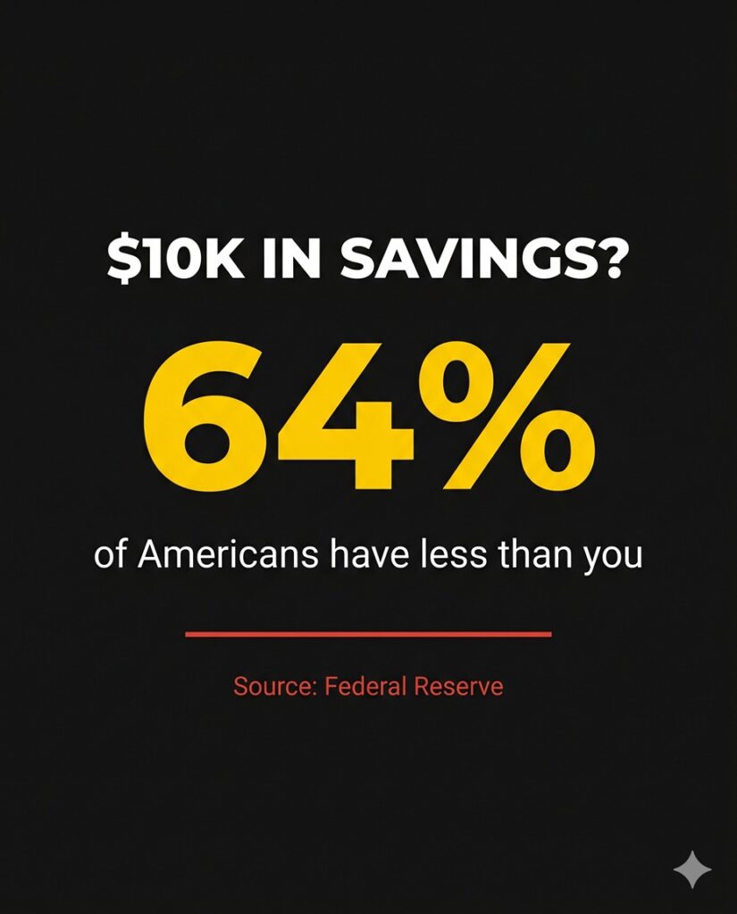 If You Have $10K in Savings You Are Ahead of 64% of Americans