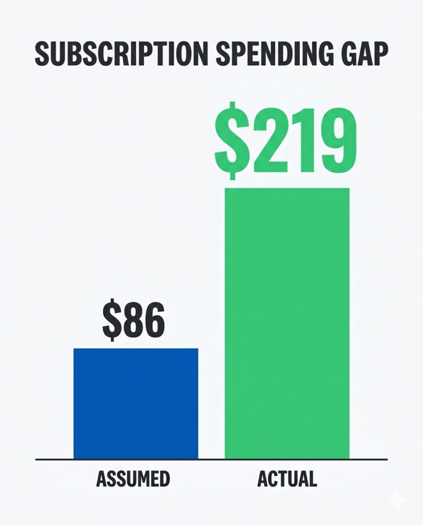The Average American Thinks They Spend $86/Month on Subscriptions. The Real Number Is $219.