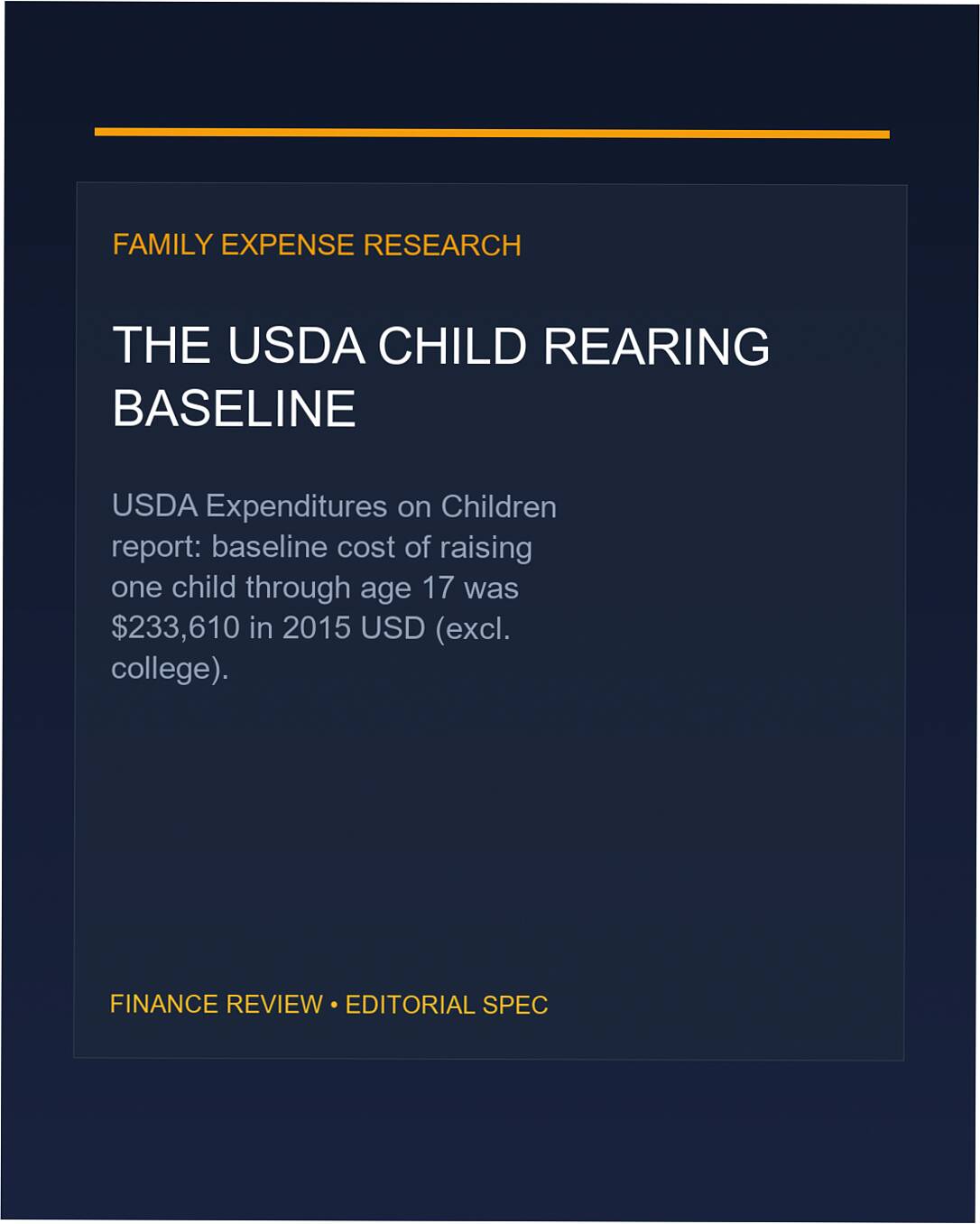 child rearing costs usda baseline data