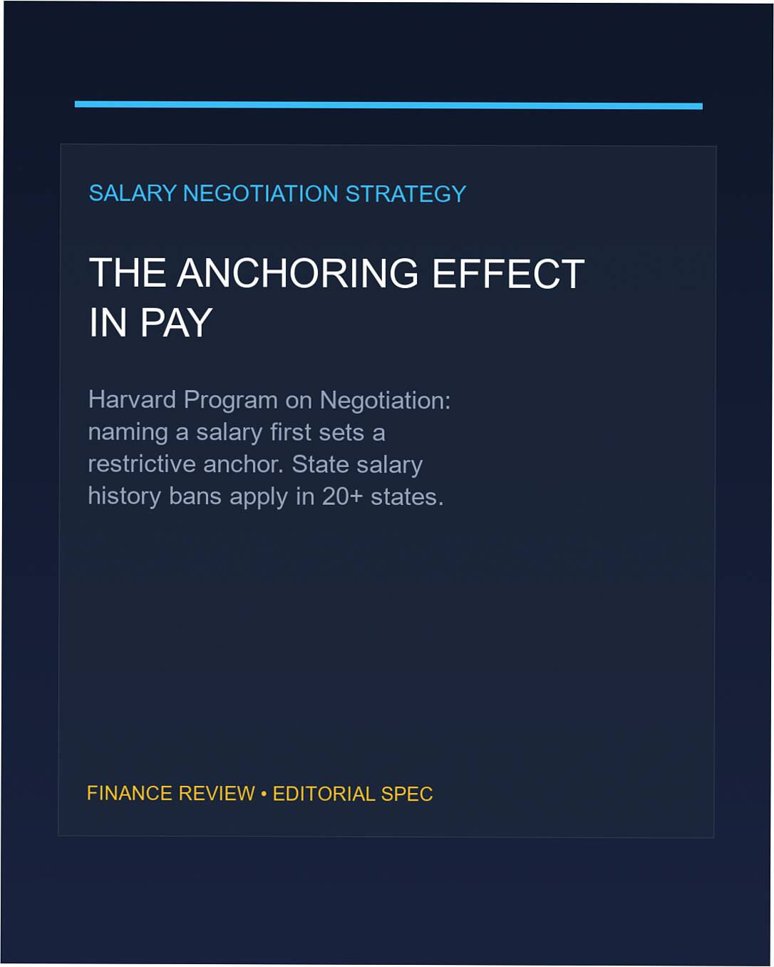 salary negotiation anchoring effect framework
