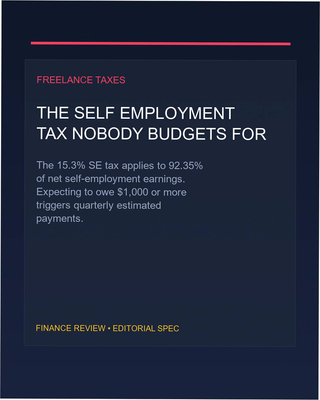 self employment tax quarterly budgeting