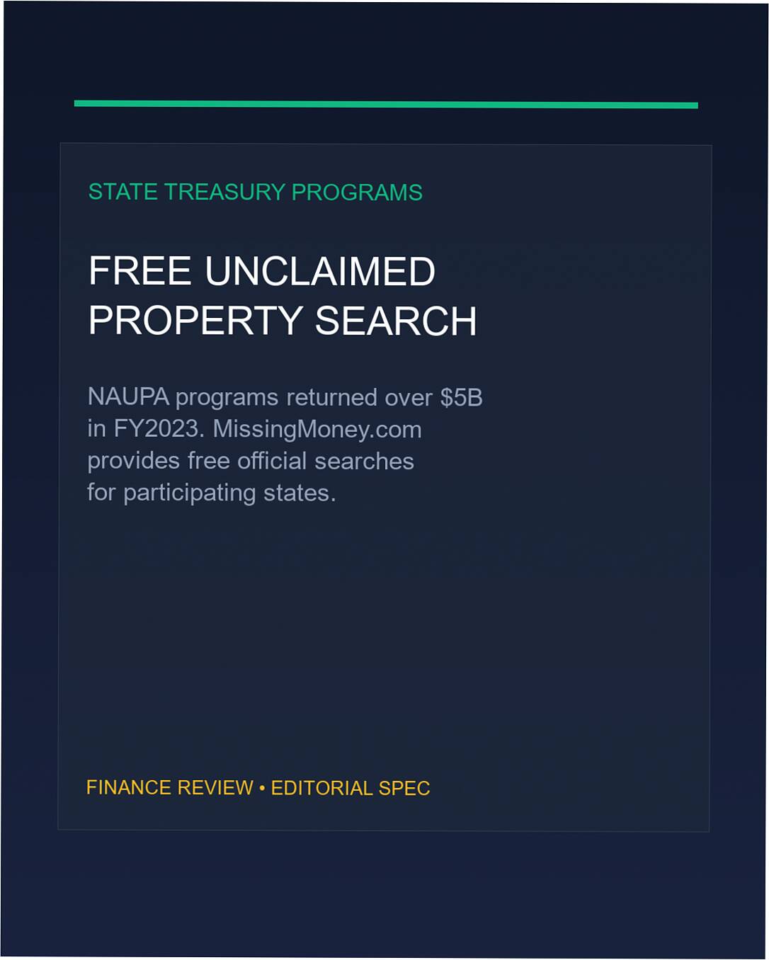 state unclaimed property missingmoney search