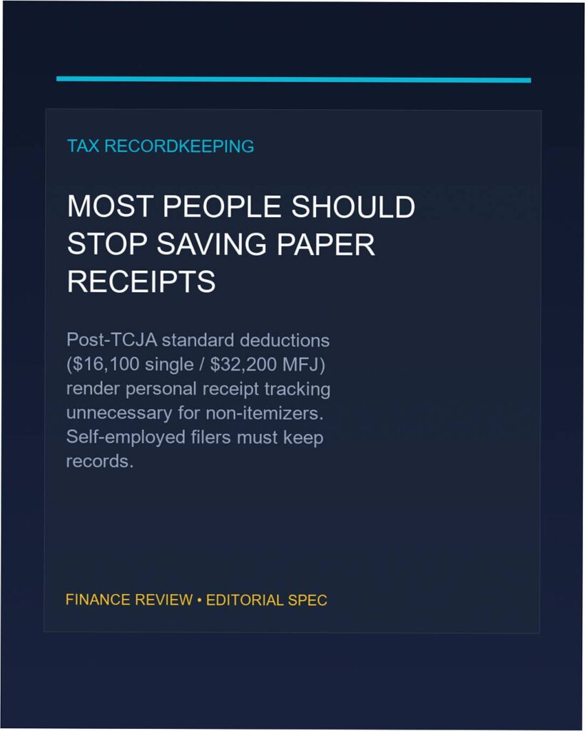stop saving paper receipts standard deduction