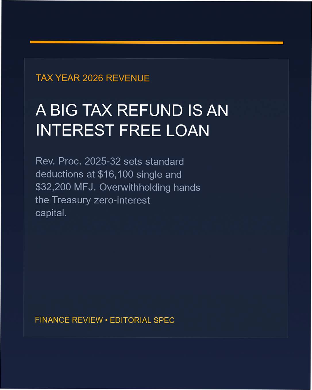 tax refund interest free loan government