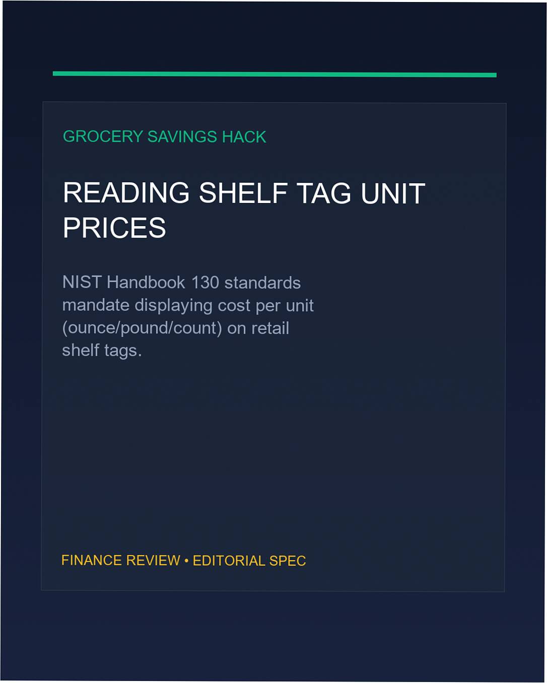 unit price shelf tag nist handbook 130